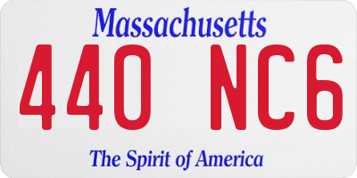 MA license plate 440NC6