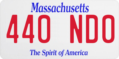 MA license plate 440ND0