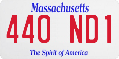 MA license plate 440ND1