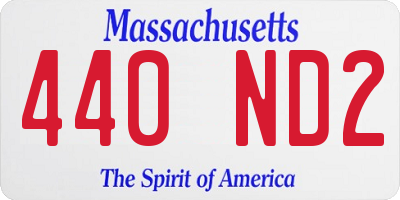 MA license plate 440ND2