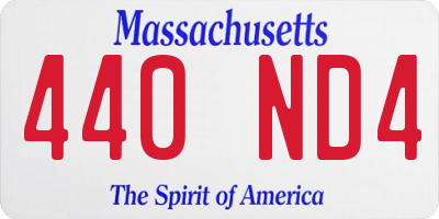 MA license plate 440ND4