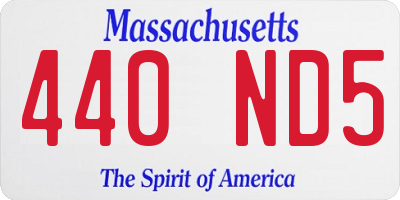 MA license plate 440ND5