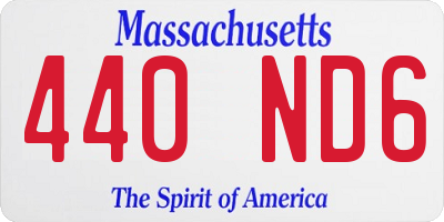 MA license plate 440ND6