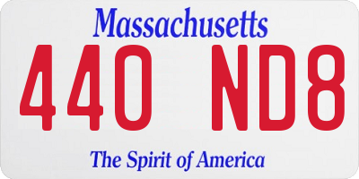 MA license plate 440ND8