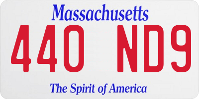 MA license plate 440ND9