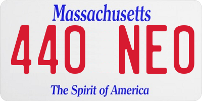 MA license plate 440NE0