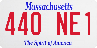 MA license plate 440NE1