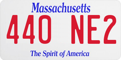 MA license plate 440NE2