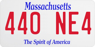 MA license plate 440NE4