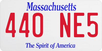 MA license plate 440NE5