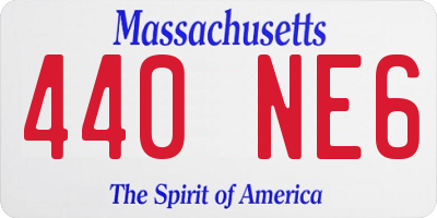 MA license plate 440NE6