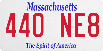MA license plate 440NE8