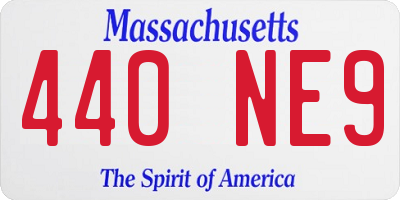 MA license plate 440NE9
