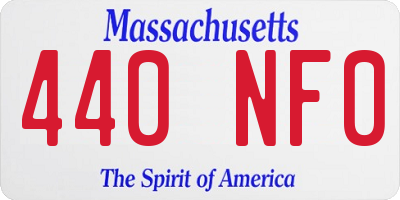 MA license plate 440NF0
