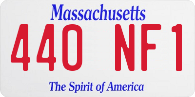 MA license plate 440NF1
