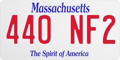 MA license plate 440NF2