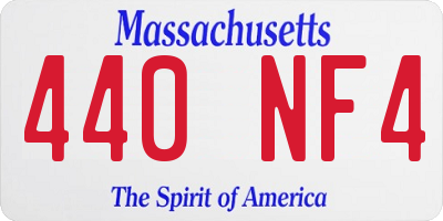 MA license plate 440NF4