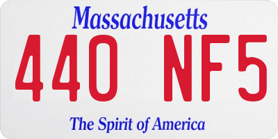 MA license plate 440NF5