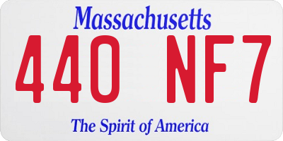 MA license plate 440NF7