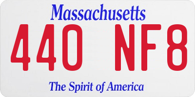 MA license plate 440NF8
