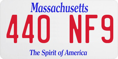 MA license plate 440NF9