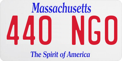 MA license plate 440NG0