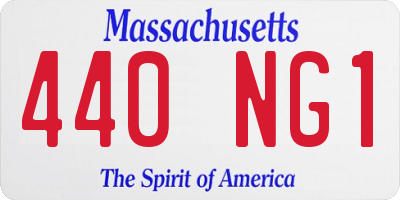 MA license plate 440NG1
