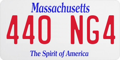 MA license plate 440NG4
