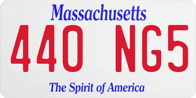 MA license plate 440NG5