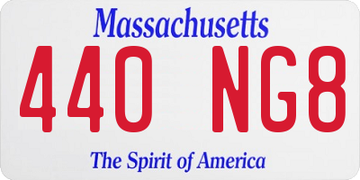 MA license plate 440NG8