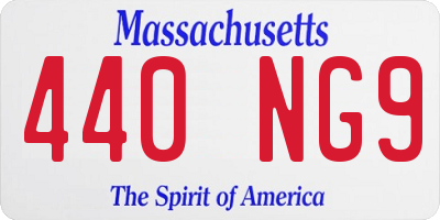 MA license plate 440NG9