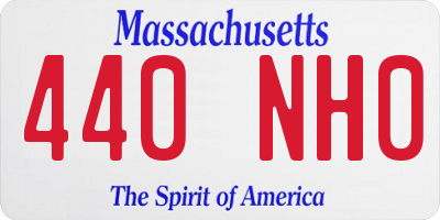 MA license plate 440NH0