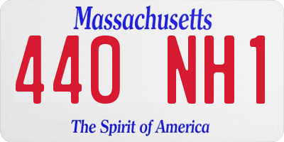 MA license plate 440NH1