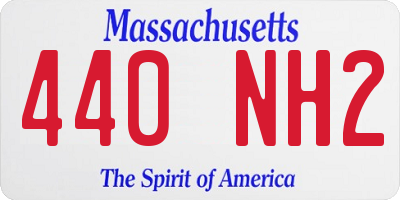 MA license plate 440NH2