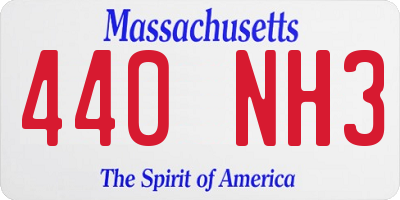 MA license plate 440NH3
