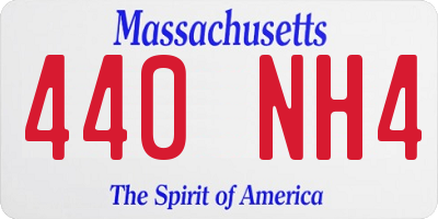 MA license plate 440NH4