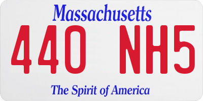 MA license plate 440NH5