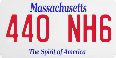 MA license plate 440NH6