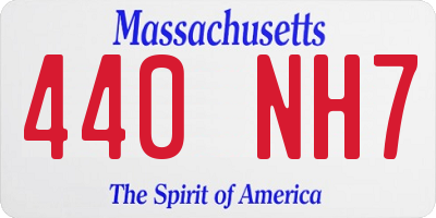MA license plate 440NH7