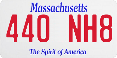 MA license plate 440NH8