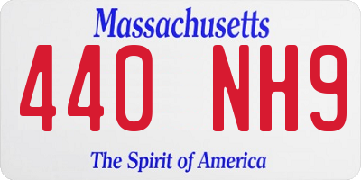 MA license plate 440NH9