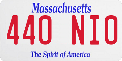 MA license plate 440NI0