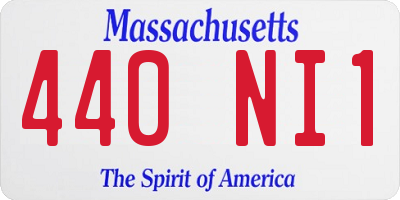 MA license plate 440NI1