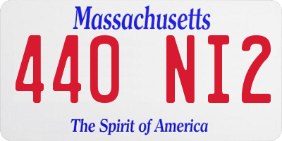 MA license plate 440NI2