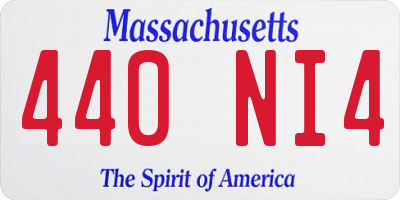 MA license plate 440NI4