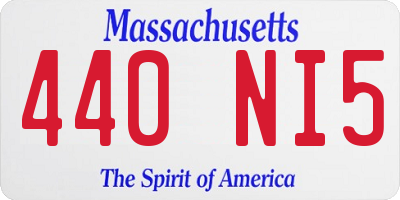 MA license plate 440NI5