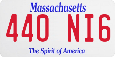 MA license plate 440NI6
