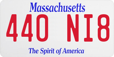 MA license plate 440NI8