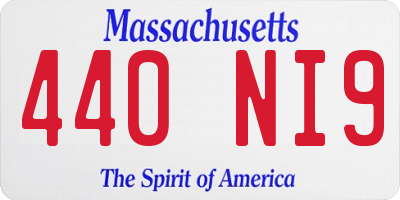 MA license plate 440NI9