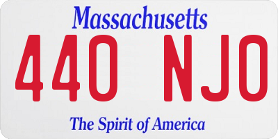 MA license plate 440NJ0